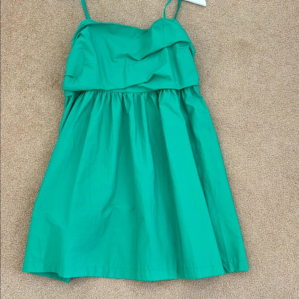A New Day Green Ruffled Sundress Spaghetti Strap Cocktail